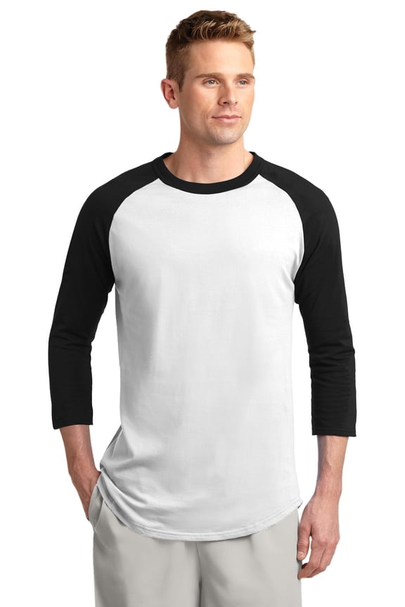 Colorblock Raglan Jersey-6XL (White/Black)
