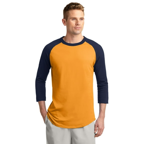 Sport-Tek Colorblock Raglan Jersey-M (Gold/Navy)