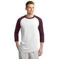 thumbnail image 1 of Sport-Tek Colorblock Raglan Jersey-S (White/Maroon), 1 of 6