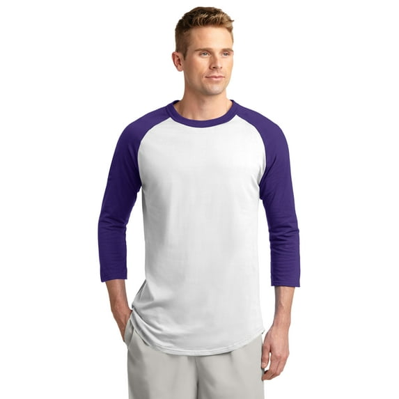 Sport-Tek Colorblock Raglan Jersey-XL (White/Purple)