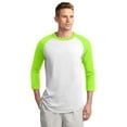 thumbnail image 1 of Sport-Tek Colorblock Raglan Jersey-XS (White/ Lime Shock), 1 of 6