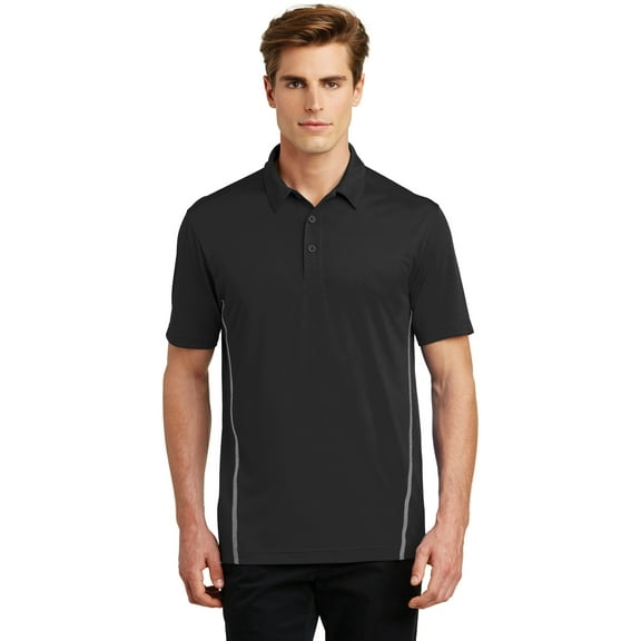 Sport-Tek Contrast PosiCharge Tough Polo-XL (Black/ Heather Grey)