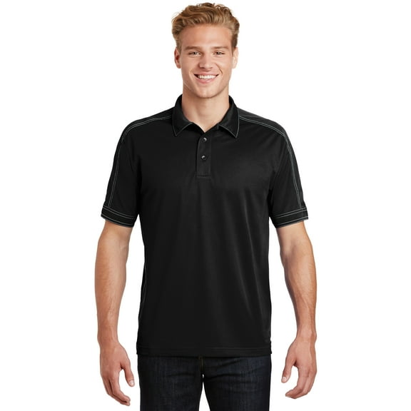 Sport-Tek Contrast Stitch Micropique Polo (ST659) Black, 2XL