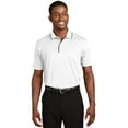 thumbnail image 1 of Sport-Tek Dri Mesh Polo with Tipped Collar and Piping-S (White/Black), 1 of 6