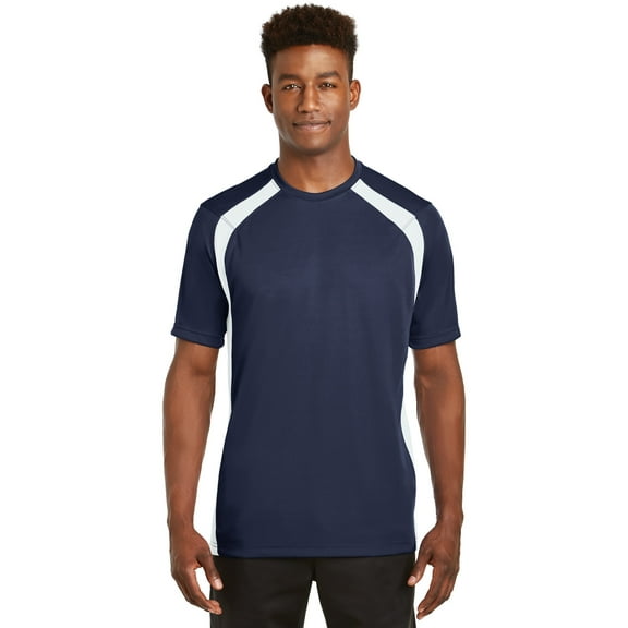 Sport-Tek Dry Zone Colorblock Crew-S (True Navy/White)