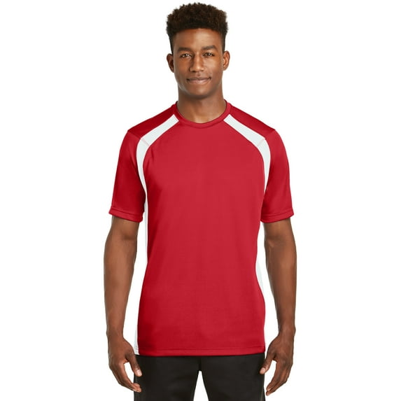 Sport-Tek Dry Zone Colorblock Crew-S (True Red/White)