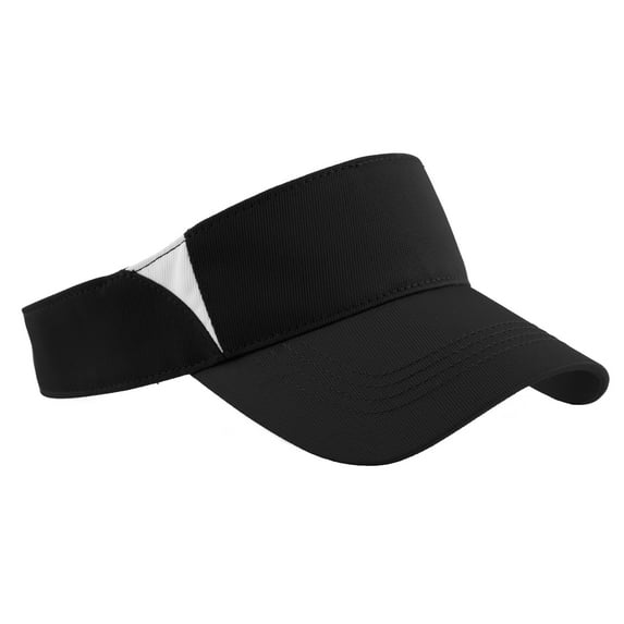 Sport-Tek Dry Zone Colorblock Visor-One Size (Black/White)
