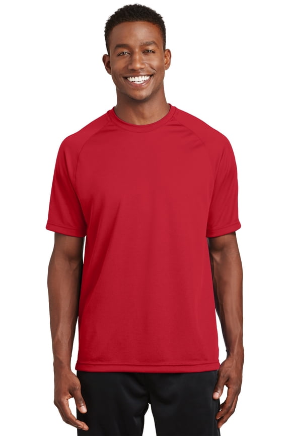 Men's Short Sleeve Raglan Athletic T-Shirt_True Red_Medium