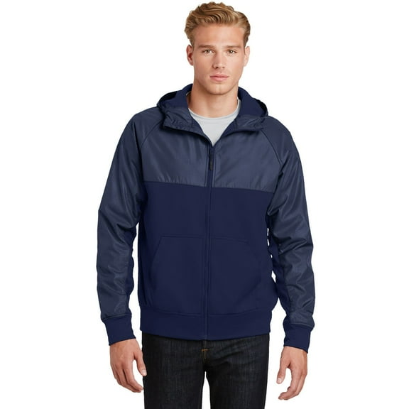 Sport-Tek JST50 Embossed Hybrid Full-Zip Hooded Jacket