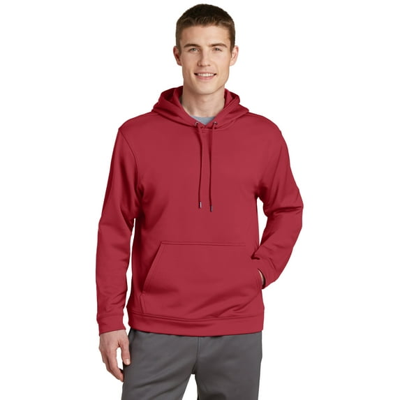 Sport-Tek F244 Sport-Wick Fleece Hooded Pullover Sweatshirt, Deep Red, 4XL, Mens Hoodies and Sweatshirts
