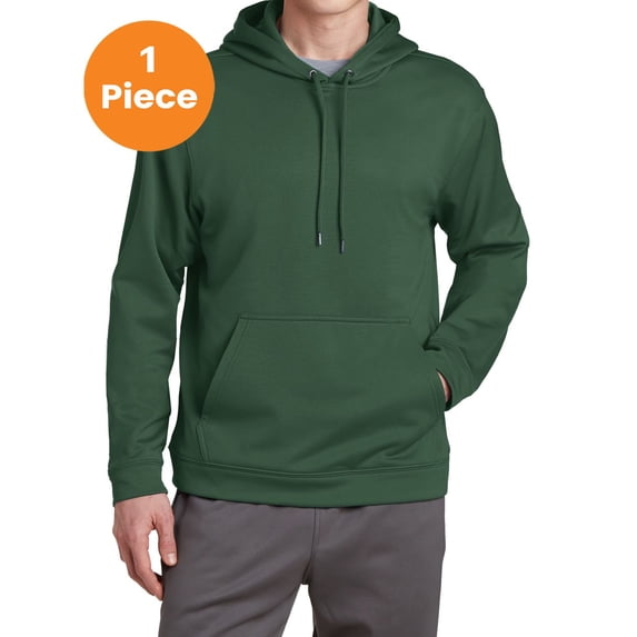 Sport-Tek F244 Sport-Wick Fleece Hooded Pullover Sweatshirt, Forest Green, 2XL, Mens Hoodies and Sweatshirts