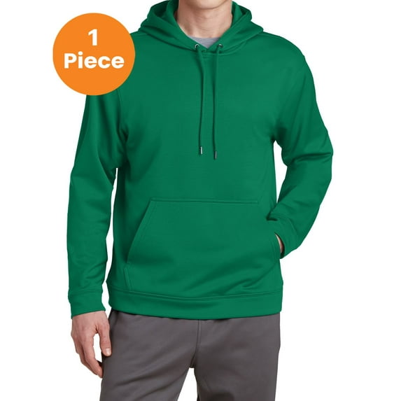 Sport-Tek F244 Sport-Wick Fleece Hooded Pullover Sweatshirt, Kelly Green, L, Mens T-Shirts