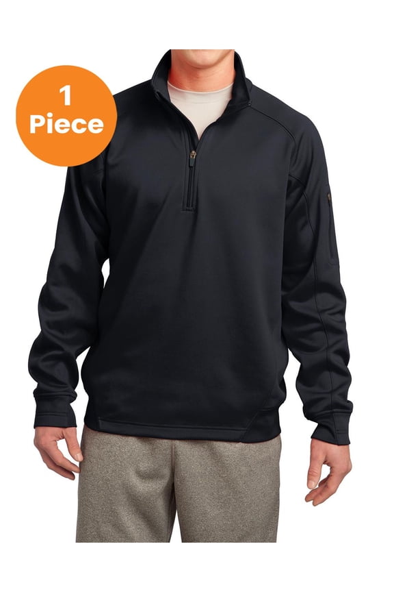 F247 Tech Fleece 1/4-Zip Pullover Sweatshirt , Black, 2XL, Mens Athletic Jackets