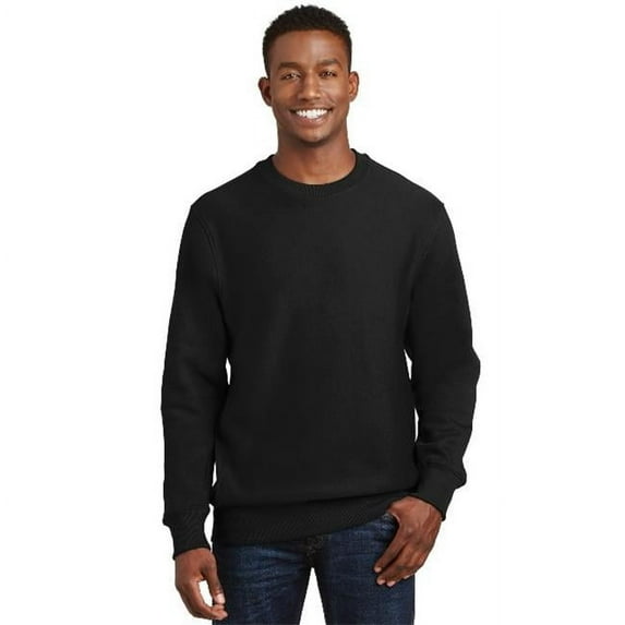 Sport-Tek F280 Mens Super Heavyweight Crewneck Sweatshirt, Black - 2XL