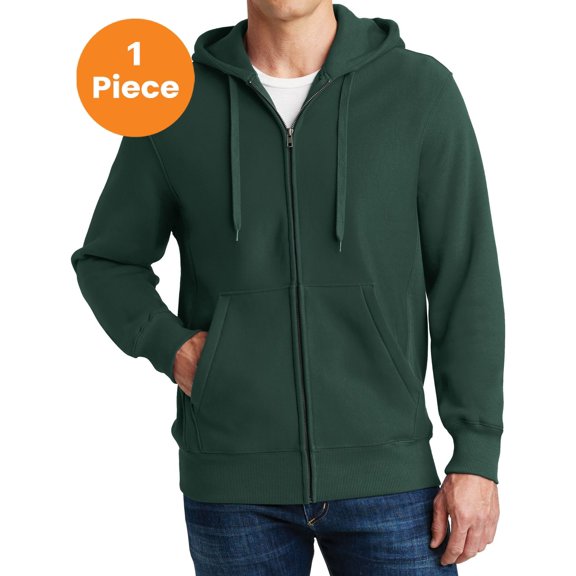 Sport-Tek F282 Super Heavyweight Full-Zip Hooded Sweatshirt, Dark Green, XS, Mens Hoodies and Sweatshirts