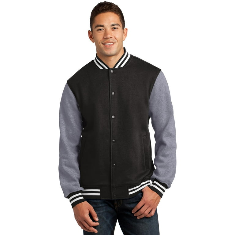 Fleece letterman jacket shop