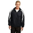 thumbnail image 1 of Sport-Tek Fleece Lined Colorblock Jacket-L (Black/White), 1 of 6