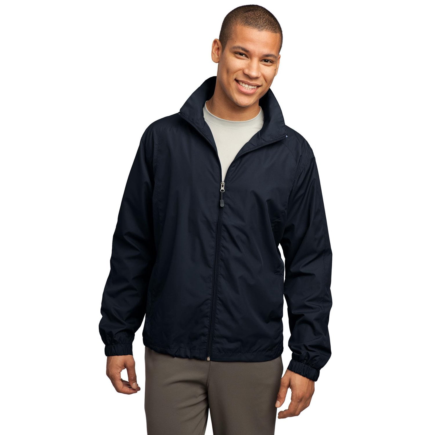 Stay Light And Protected! Sport-Tek JST70 Men's Long Sleeve Lightweight Full-Zip Wind Jacket With Pockets – Sizes XS-4XL!