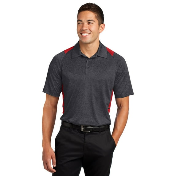Sport-Tek Heather Colorblock Contender Polo. ST665