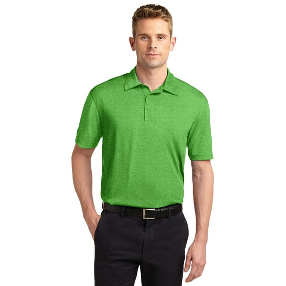 Sport-Tek Heather Contender Polo. St660, ST660, Turf Green Heather, Large