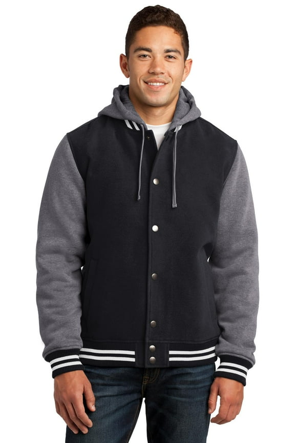 Insulated Letterman Jacket-2XL (Black/ Vintage Heather)