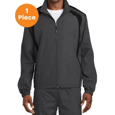 Sport-Tek JST60 Colorblock Raglan Jacket, Graphite Grey/ Black, 4XL, Big and Tall Active Jackets and Hoodies