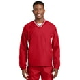 thumbnail image 1 of Sport-Tek JST62 Mens Tipped V Neck Raglan Wind Shirt, True Red & White - Extra Large, 1 of 2