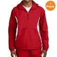 thumbnail image 1 of Sport-Tek JST63 Colorblock Raglan Anorak Jacket , True Red/White, XL, Mens Coats and Jackets, 1 of 1