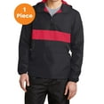 thumbnail image 1 of Sport-Tek JST65 Zipped Pocket Anorak, Black/ True Red, S, Mens Coats and Jackets, 1 of 1