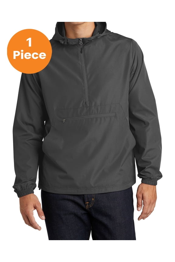 JST66 Packable Anorak, Graphite Grey, L, Mens Coats and Jackets