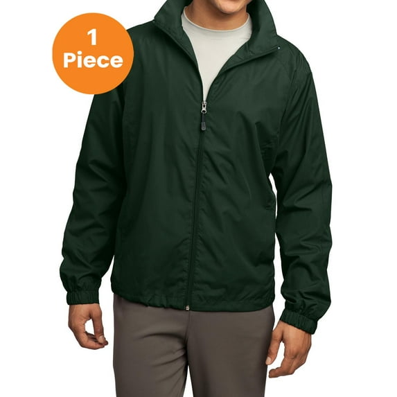 Sport-Tek JST70 Full-Zip Wind Jacket, Forest Green, 5XL, Mens Coats and Jackets