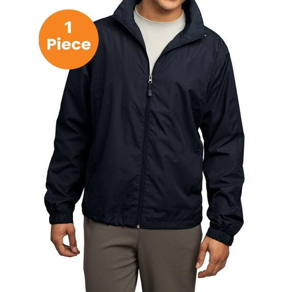 Sport-Tek JST70 Full-Zip Wind Jacket, True Navy, L, Mens Coats and Jackets