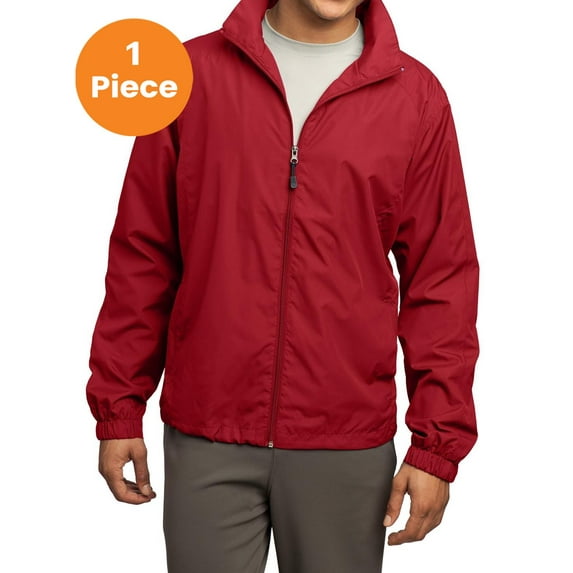 Sport-Tek JST70 Full-Zip Wind Jacket, True Red, XL, Mens Coats and Jackets