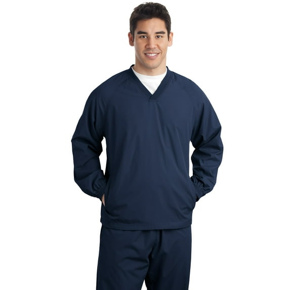Sport-Tek JST72 Mens V-Neck Raglan Wind Shirt