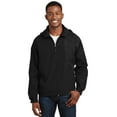 thumbnail image 1 of Sport-Tek Hooded Raglan Jacket. JST73 - L Black, 1 of 5