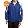thumbnail image 1 of Sport-Tek JST81 Fleece-Lined Colorblock Jacket , True Royal/White, S, Mens Sweaters, 1 of 1