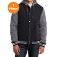 thumbnail image 1 of Sport-Tek JST82 Insulated Letterman Jacket, Black/ Vintage Heather, 2XL, Mens Varsity Jackets, 1 of 1