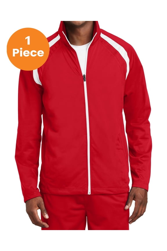 JST90 Tricot Track Jacket, True Red/White, M, Mens Athletic Jackets