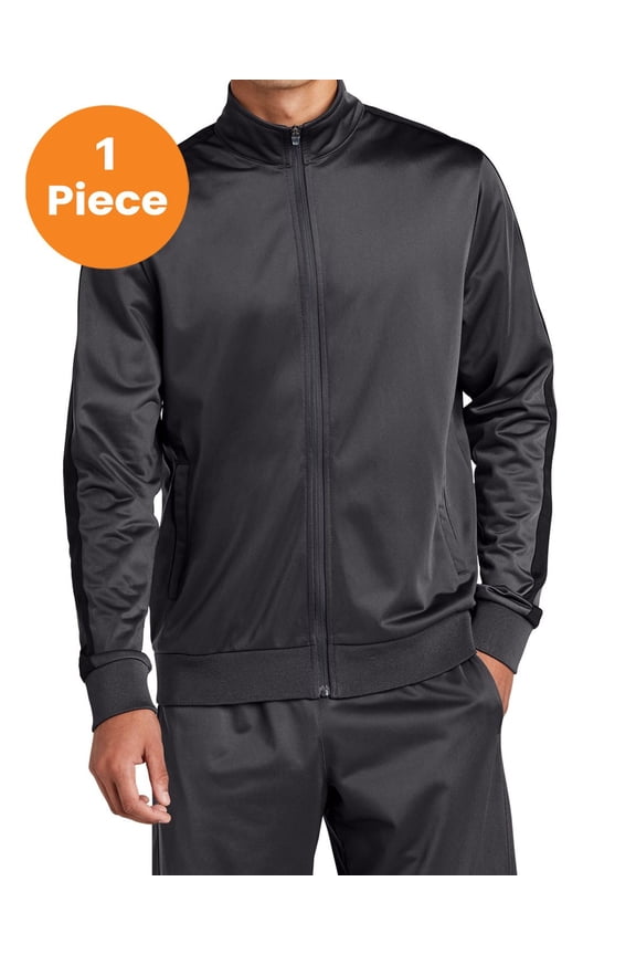 JST94 Tricot Full-Zip Track Jacket, Graphite Grey/ Black, XL, Coats & Jackets