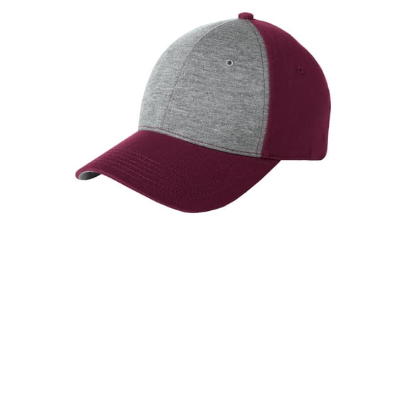 Sport-Tek Jersey Front Cap-One Size (Vintage Heather/ Maroon)