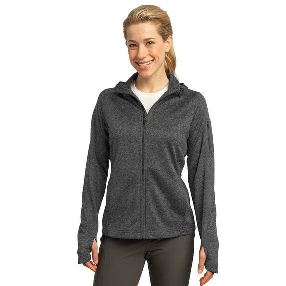 Sport-Tek L248 Ladies Tech Fleece Full-Zip Hooded Jacket, Womens Fleece Jackets