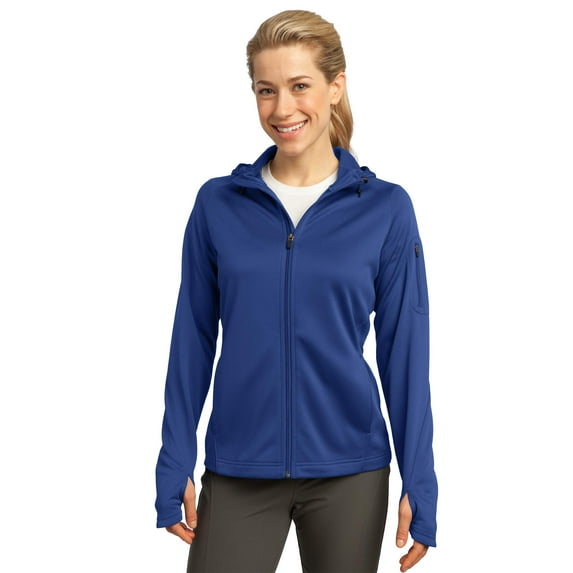 Sport-Tek L248 Ladies Tech Fleece Full-Zip Hooded Jacket, True Royal, M