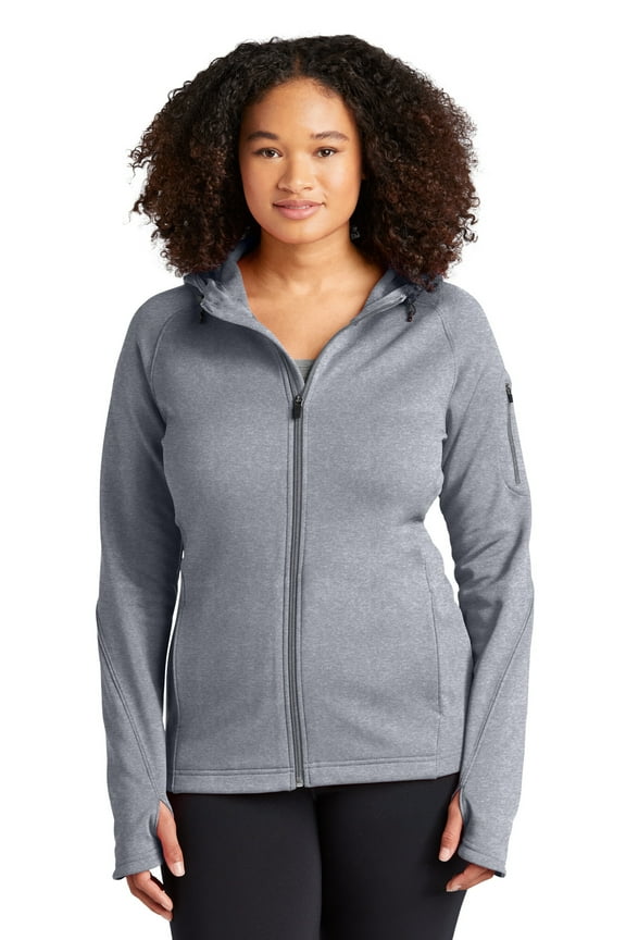 L248 Ladies Tech Fleece Full-Zip Hooded Jacket, Womens Fleece Jackets