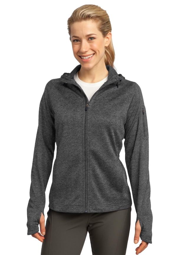 L248 Ladies Tech Fleece Full-Zip Hooded Jacket, Womens Fleece Jackets
