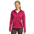 thumbnail image 1 of Sport-Tek L248 Ladies Tech Fleece Full-Zip Hooded Jacket, Pink Raspberry, M, 1 of 2