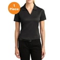 thumbnail image 1 of Sport-Tek L469 Ladies Dri-Mesh V-Neck Polo Shirt, Black, XL, Womens Polo Shirts, 1 of 1
