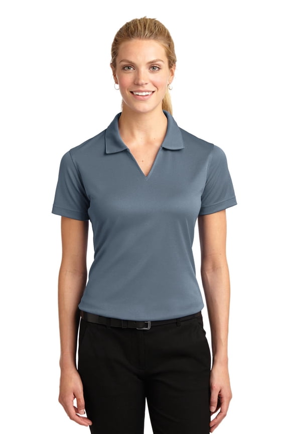 L469 Ladies Dri-Mesh V-Neck Polo Shirt, Girls Activewear Tops and T-Shirts
