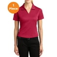 thumbnail image 1 of Sport-Tek L469 Ladies Dri-Mesh V-Neck Polo Shirt, Red, L, Big Girls Shirts & Blouses, 1 of 1