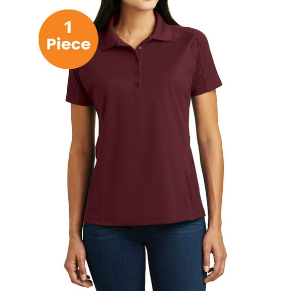 Sport-Tek L474 Ladies Dri-Mesh Pro Polo Shirt, Maroon, S, Womens Workout Tops