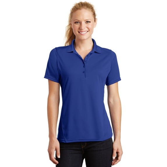 Sport-Tek L475 Ladies Dry Zone Raglan Accent Polo T-Shirt, True Royal - Extra Large